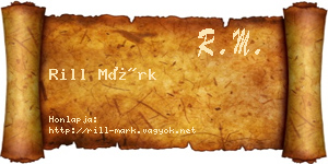 Rill Márk névjegykártya